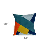 20" Blue and Yellow Cotton Throw Pillow - Homeroots - Flyclothing LLC