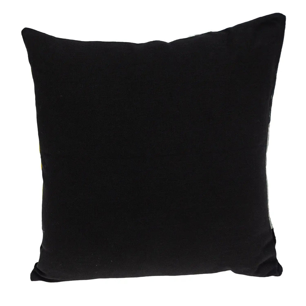 20" Black and Yellow Cotton Throw Pillow - Homeroots - Flyclothing LLC
