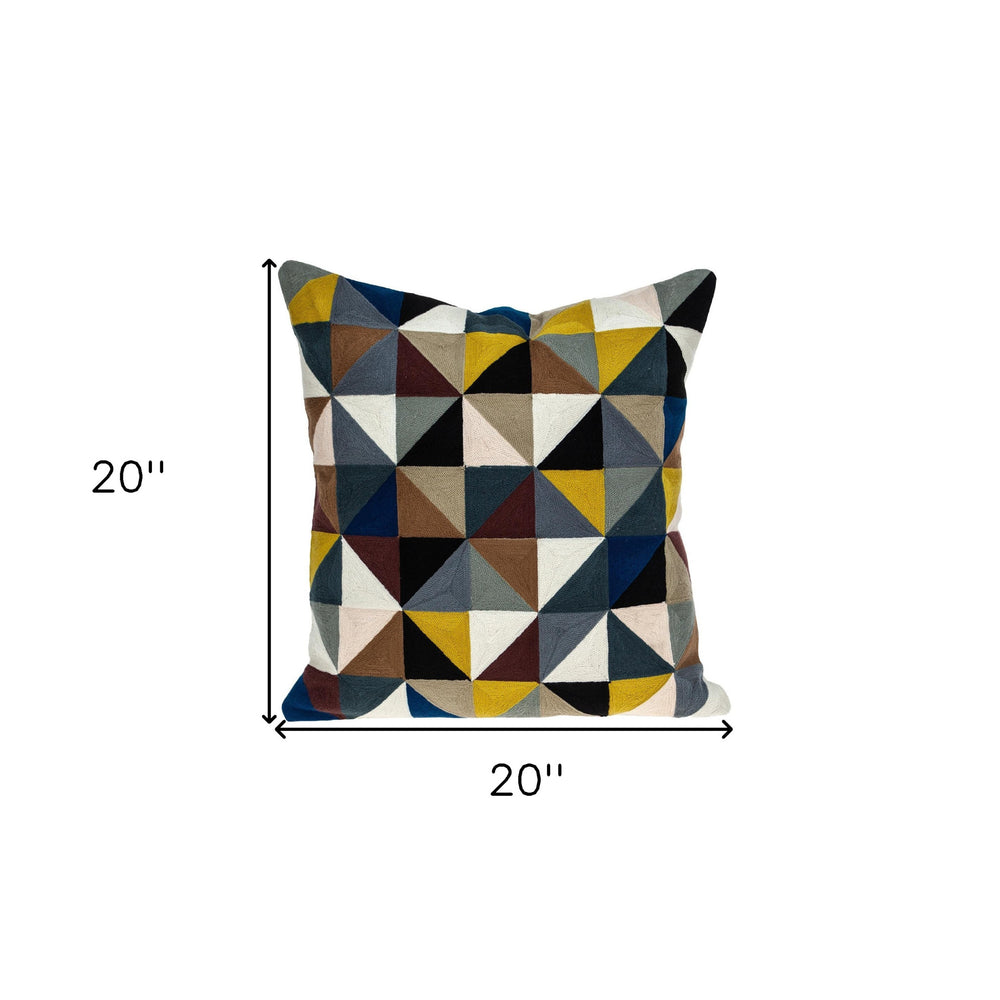 20" Black and Yellow Cotton Throw Pillow - Homeroots - Flyclothing LLC