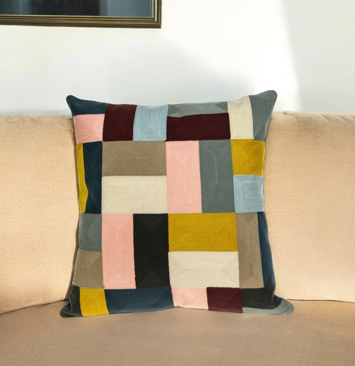 20" Mustard Yellow and Black Cotton Throw Pillow - Homeroots - Flyclothing LLC