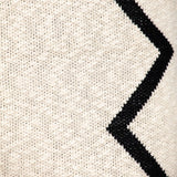 20" x 20" Black and Cream Zigzag Pattern Square Accent Throw Pillow with Tassel - Homeroots - Flyclothing LLC