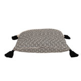 20" x 20" Beige Stripe Pattern Square Accent Throw Pillow with Tassel - Homeroots - Flyclothing LLC