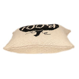 20" x 20" Cream Black Pumpkin Boo Square Accent Throw Pillow - Homeroots