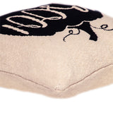 20" x 20" Cream Black Pumpkin Boo Square Accent Throw Pillow - Homeroots