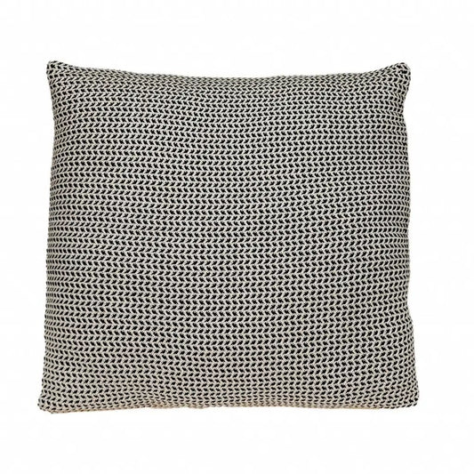 20" x 20" Black and Beige Woven Square Accent Throw Pillow - Homeroots