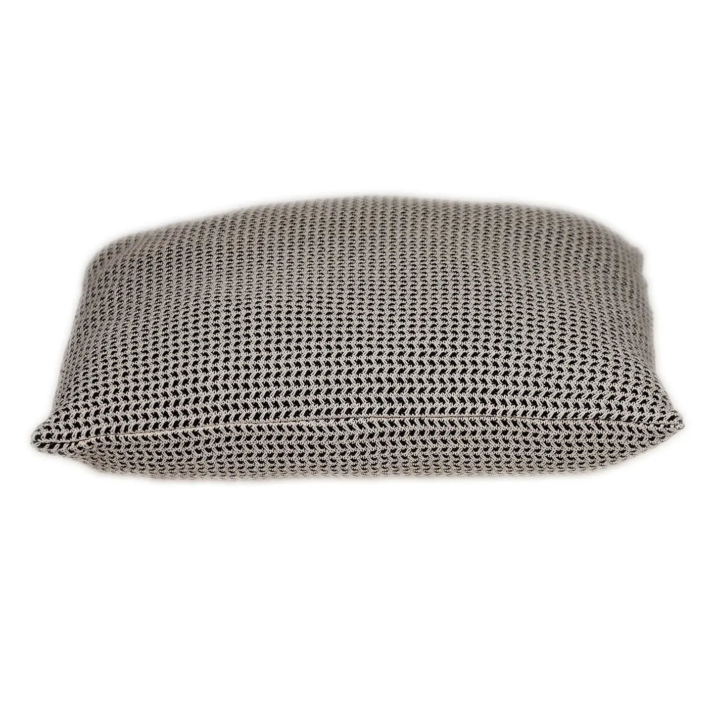 20" x 20" Black and Beige Woven Square Accent Throw Pillow - Homeroots - Flyclothing LLC