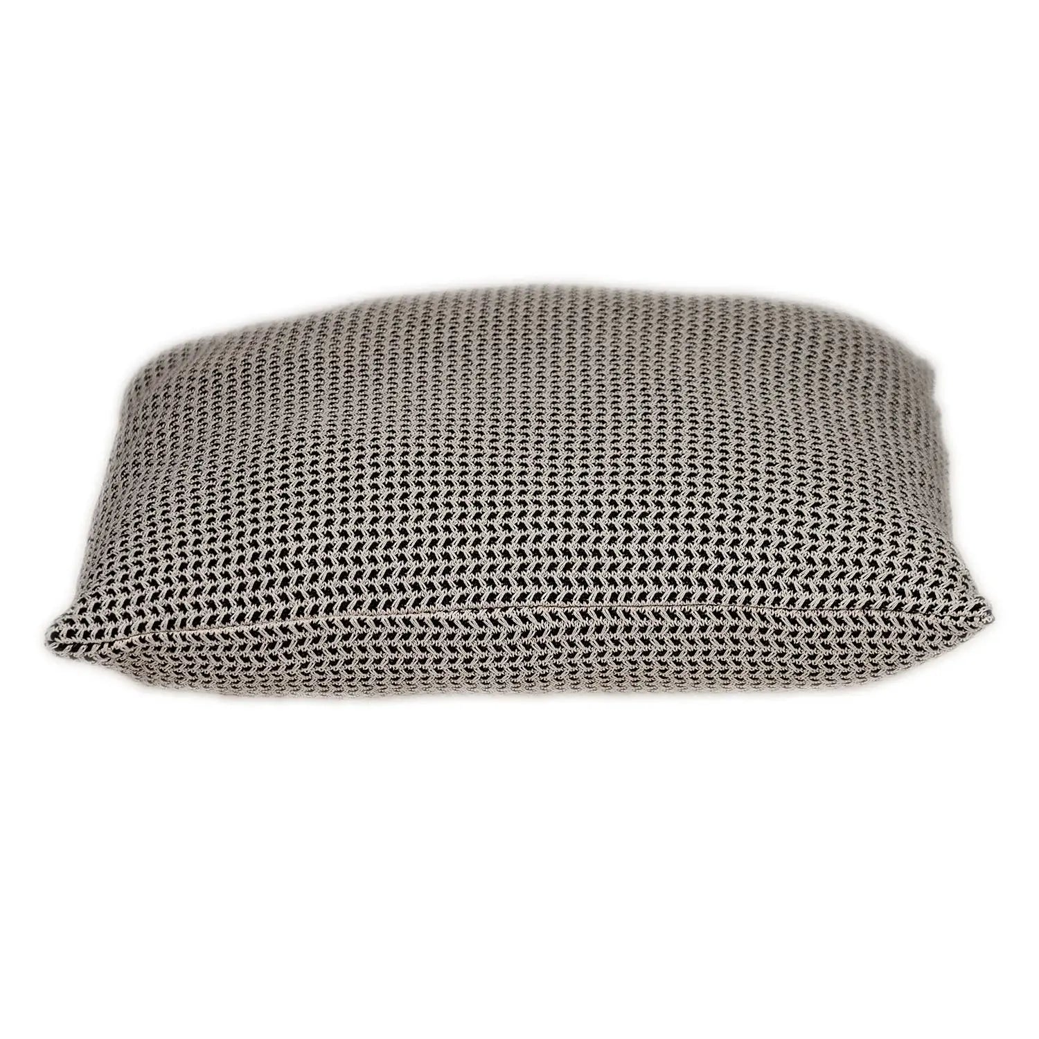 20" x 20" Black and Beige Woven Square Accent Throw Pillow - Homeroots - Flyclothing LLC