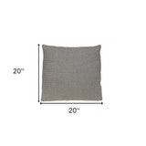 20" x 20" Black and Beige Woven Square Accent Throw Pillow - Homeroots - Flyclothing LLC