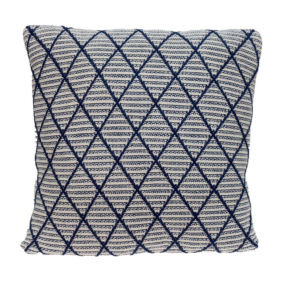 20" x 20" Blue Argyle Transitional Accent Throw Pillow - Homeroots - Flyclothing LLC