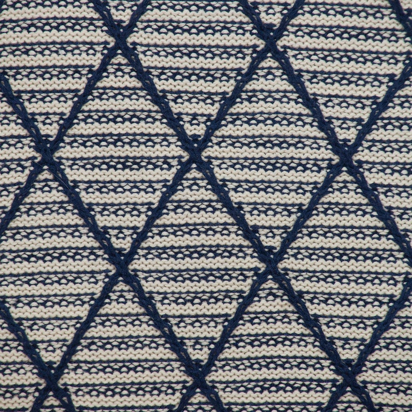 20" x 20" Blue Argyle Transitional Accent Throw Pillow - Homeroots - Flyclothing LLC