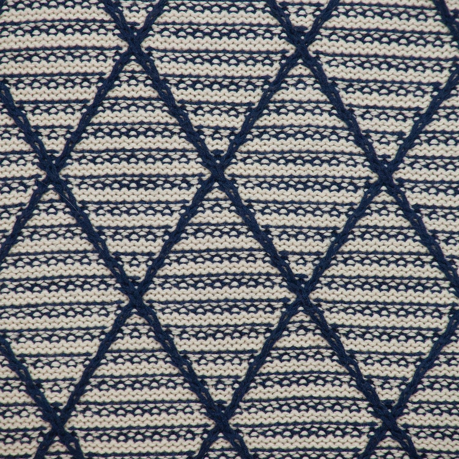 20" x 20" Blue Argyle Transitional Accent Throw Pillow - Homeroots - Flyclothing LLC