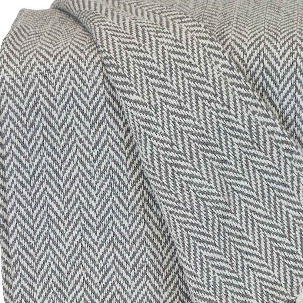 Handloomed Light Gray Cotton Throw Blanket with Tassels - Homeroots - Flyclothing LLC