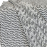 Handloomed Light Gray Cotton Throw Blanket with Tassels