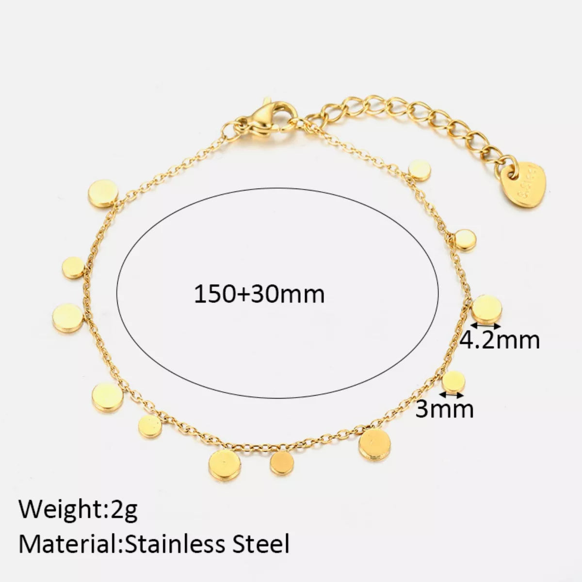 18K Gold-Plated Charm Bracelet - Trendsi - Flyclothing LLC