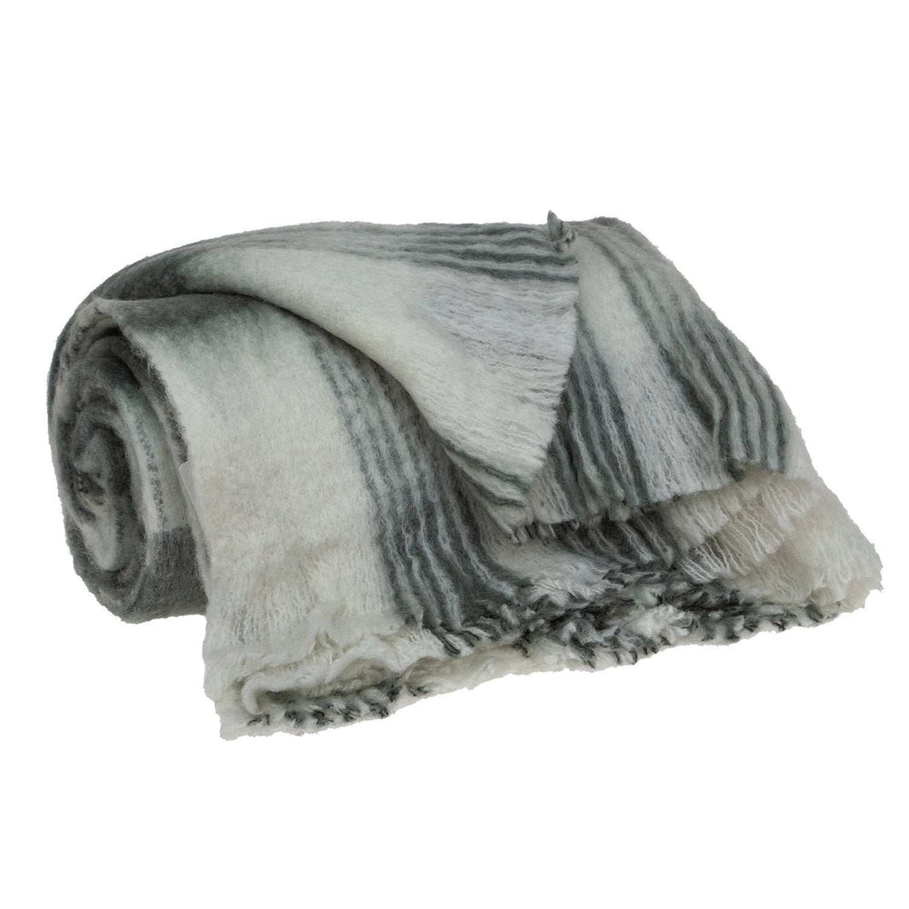Transitional Gray and White Woven Handloom Throw - Homeroots - Flyclothing LLC