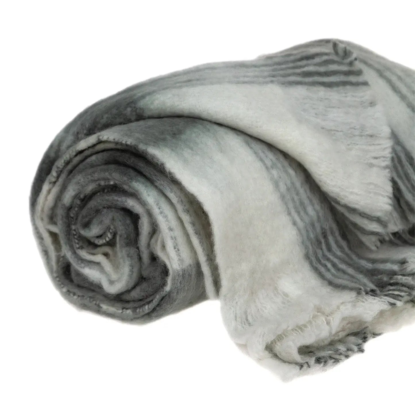 Transitional Gray and White Woven Handloom Throw - Homeroots - Flyclothing LLC
