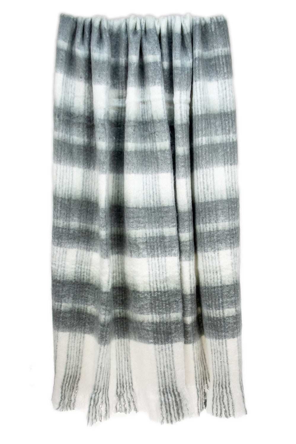 Transitional Gray and White Woven Handloom Throw - Homeroots - Flyclothing LLC