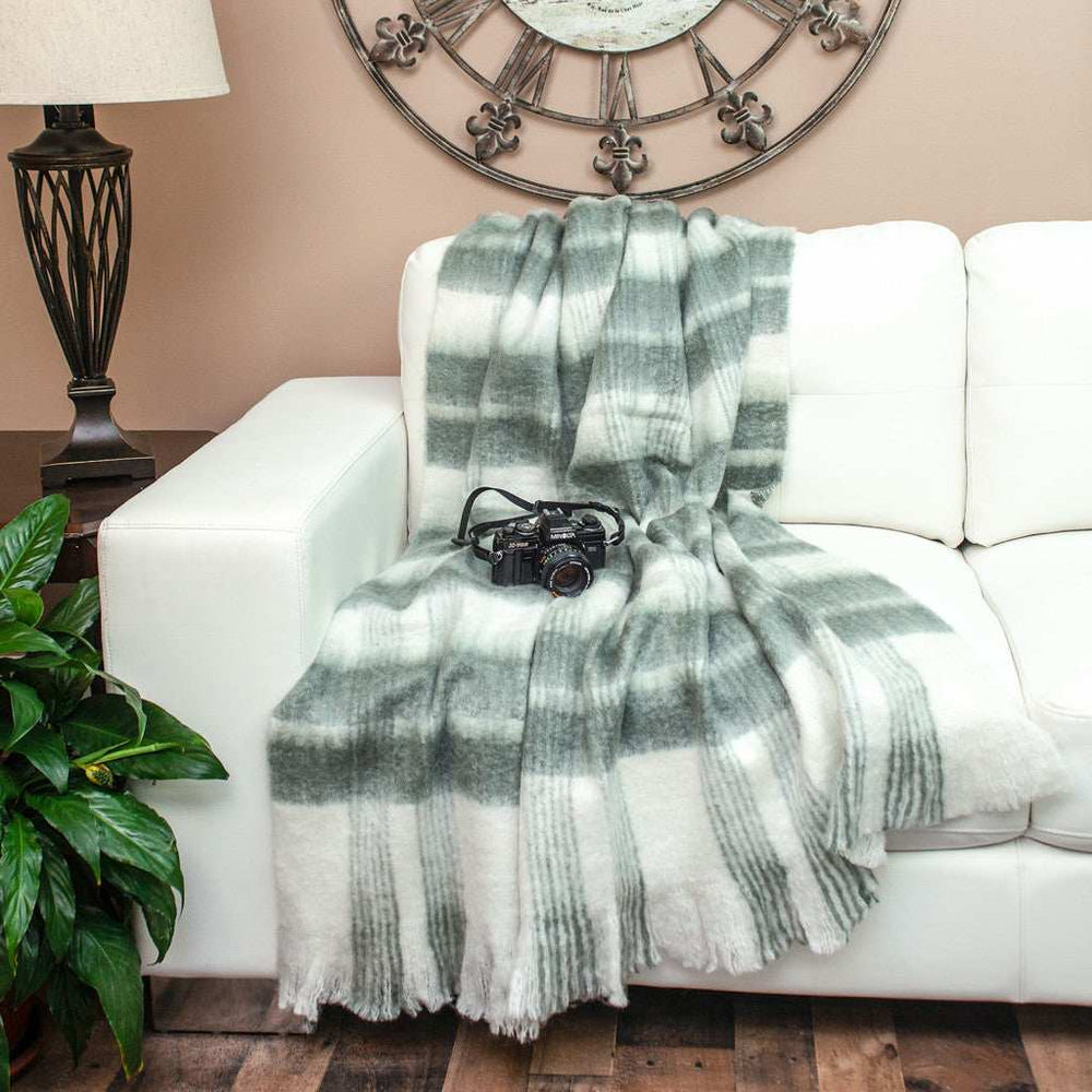 Transitional Gray and White Woven Handloom Throw - Homeroots - Flyclothing LLC