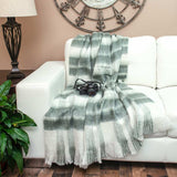 Transitional Gray and White Woven Handloom Throw - Homeroots - Flyclothing LLC