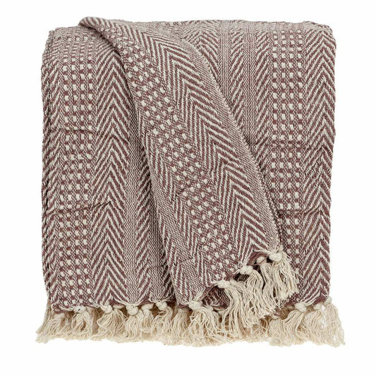 Brown and Beige Woven Herringbone Handloomed Throw - Homeroots - Flyclothing LLC