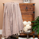 Brown and Beige Woven Herringbone Handloomed Throw - Homeroots - Flyclothing LLC