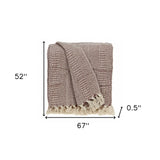 Brown and Beige Woven Herringbone Handloomed Throw - Homeroots - Flyclothing LLC