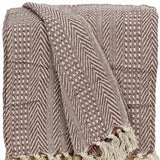 Brown and Beige Woven Herringbone Handloomed Throw - Homeroots - Flyclothing LLC