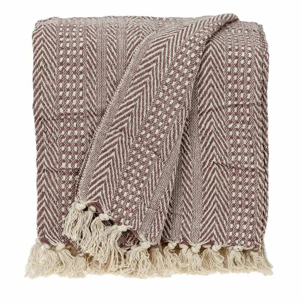 Brown and Beige Woven Herringbone Handloomed Throw - Homeroots - Flyclothing LLC