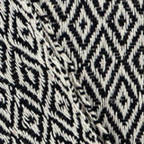 Boho Black and Beige Woven Diamond Pattern Throw with Tassels - Homeroots - Flyclothing LLC