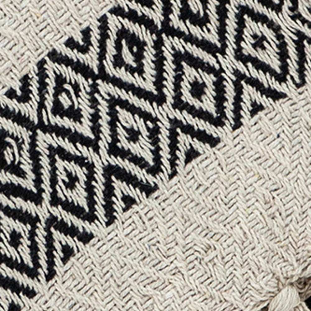 Black and Beige Diamond Weave Soft Cotton Handloom Throw - Homeroots - Flyclothing LLC