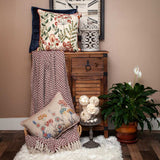 Burgundy Handloom Herringbone Weave with Tassels - Homeroots - Flyclothing LLC