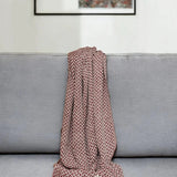 Burgundy Handloom Herringbone Weave with Tassels - Homeroots