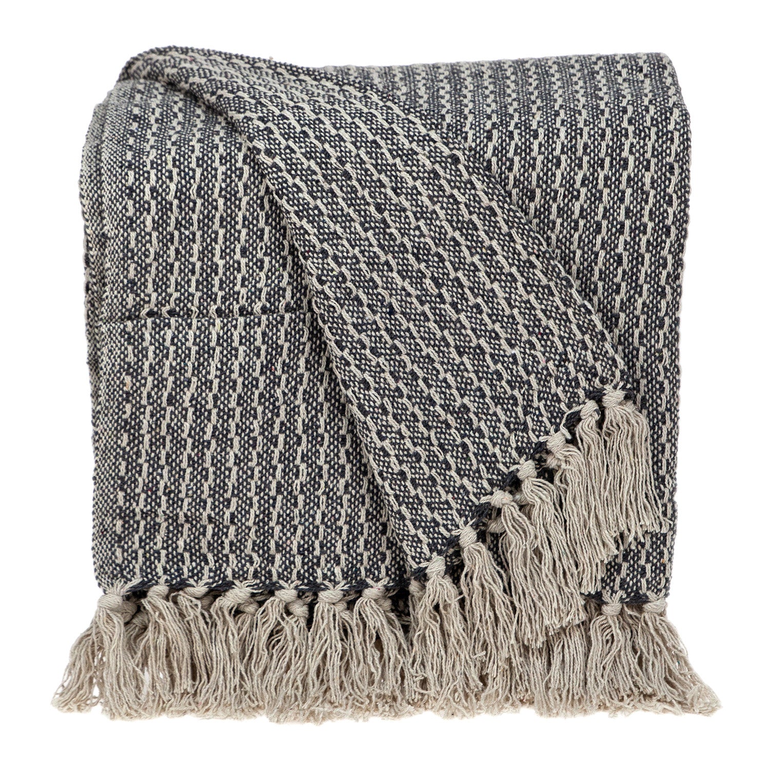 52" X 67" Beige and Black Quilted Cotton Abstract Throw Blanket - Homeroots - Flyclothing LLC
