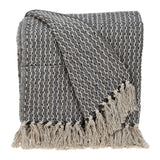 52" X 67" Beige and Black Quilted Cotton Abstract Throw Blanket - Homeroots