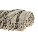 52" X 67" Beige Quilted Cotton Striped Throw Blanket - Homeroots
