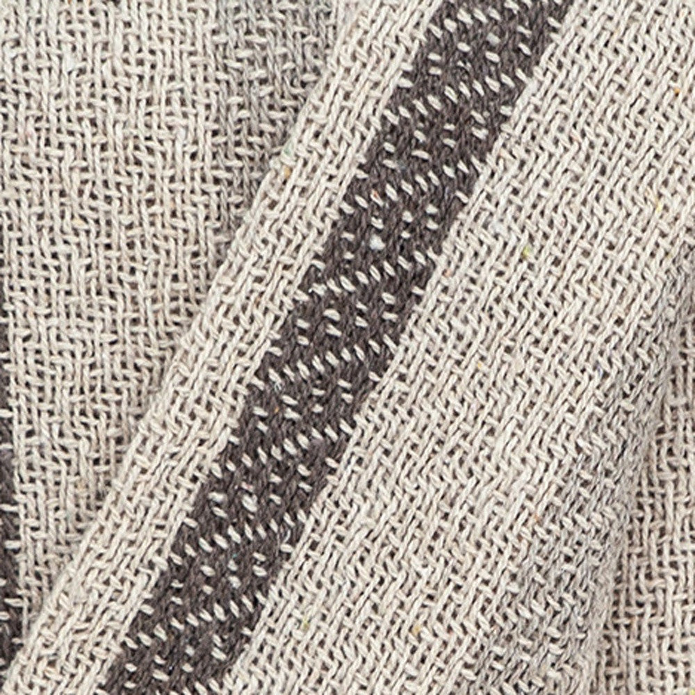 52" X 67" Beige Quilted Cotton Striped Throw Blanket - Homeroots - Flyclothing LLC