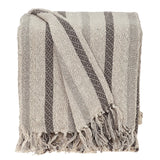 52" X 67" Beige Quilted Cotton Striped Throw Blanket - Homeroots - Flyclothing LLC