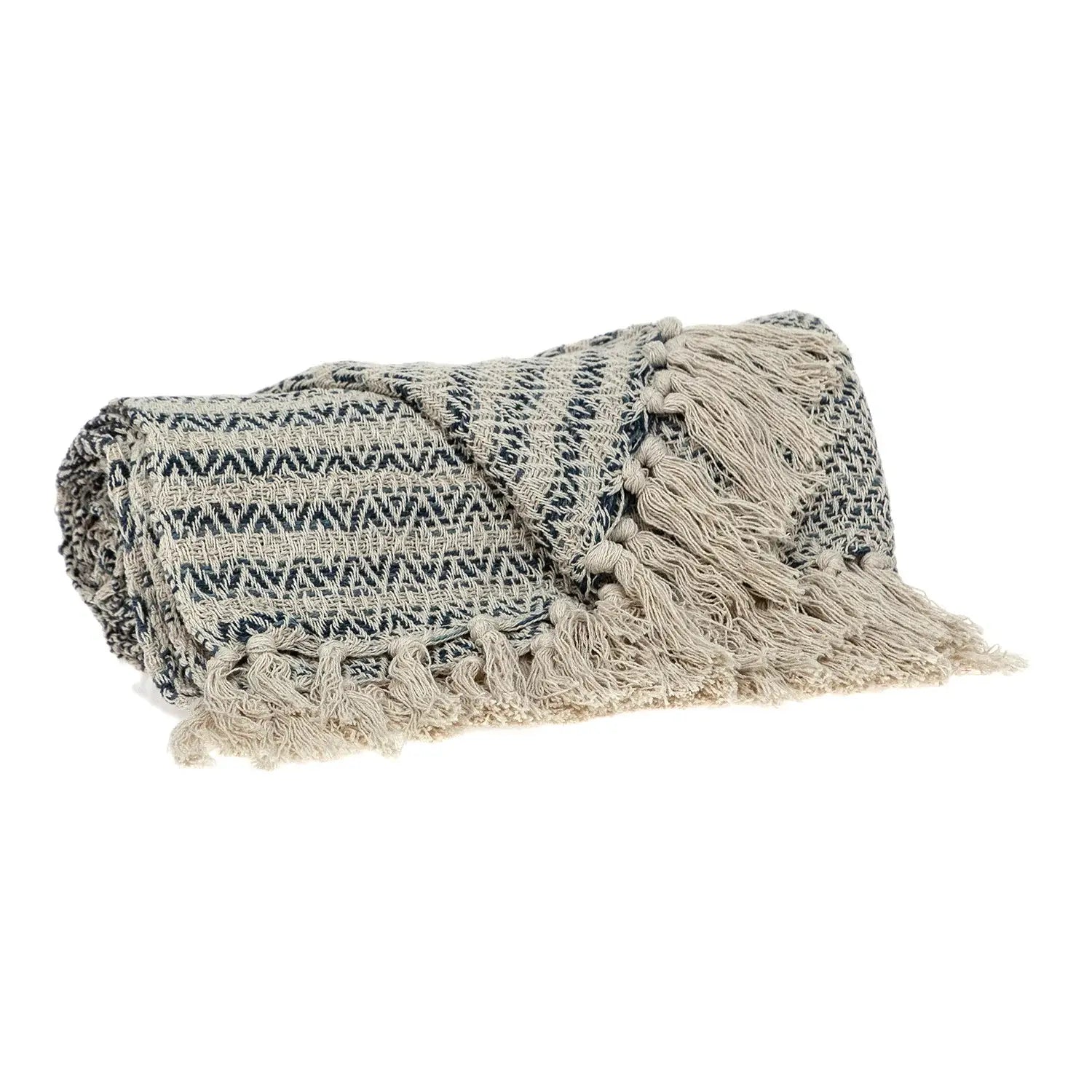 Beige and Taupe Diamond Weave Handloom Throw - Homeroots - Flyclothing LLC