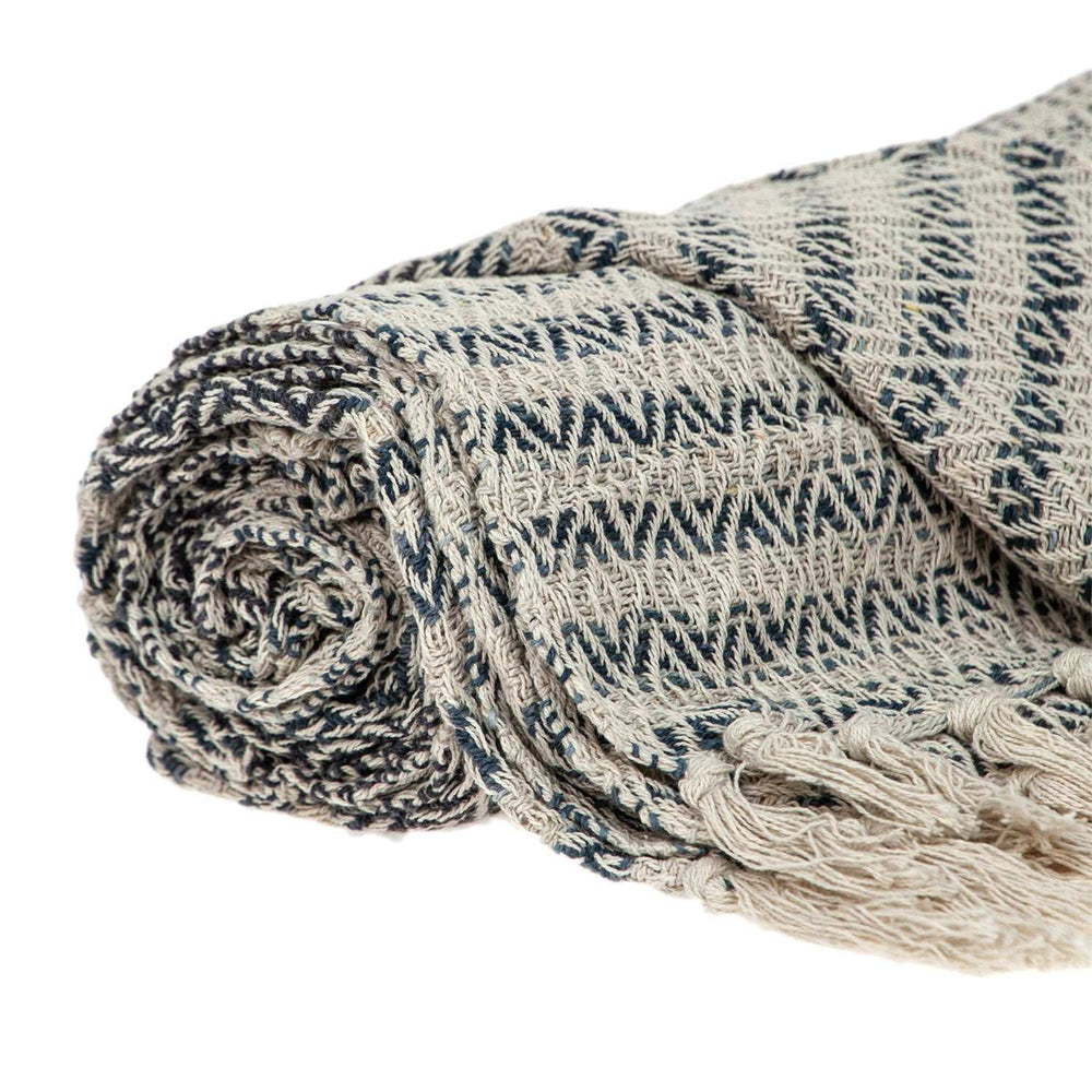 Beige and Taupe Diamond Weave Handloom Throw - Homeroots - Flyclothing LLC