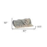 Beige and Taupe Diamond Weave Handloom Throw - Homeroots - Flyclothing LLC