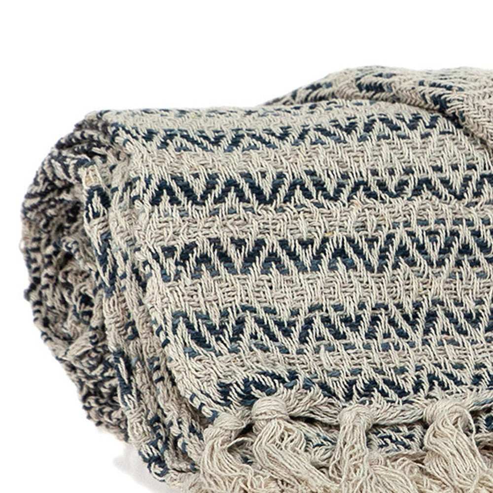 Beige and Taupe Diamond Weave Handloom Throw - Homeroots - Flyclothing LLC