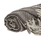 Brown and Taupe Striped Woven Handloom Throw - Homeroots