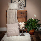 Multi Beige Herringbone Woven Handloom Throw - Homeroots - Flyclothing LLC