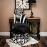 Black and Beige Striped Woven Handloom Throw Blanket - Homeroots - Flyclothing LLC