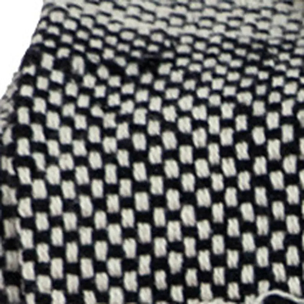 Boho Beige and Black Handloom Weave Throw with Decorative Tassels - Homeroots - Flyclothing LLC