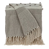 Tufted Beige Fringed Woven Handloom Throw - Homeroots - Flyclothing LLC