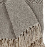 Tufted Beige Fringed Woven Handloom Throw - Homeroots - Flyclothing LLC
