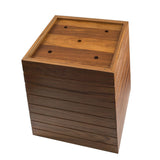 21" Brown Solid Teak Wood Indoor Outdoor Square Planter Box - Homeroots - Flyclothing LLC