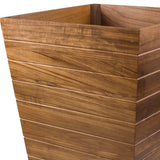 21" Brown Solid Teak Wood Indoor Outdoor Square Planter Box - Homeroots - Flyclothing LLC