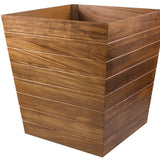 21" Brown Solid Teak Wood Indoor Outdoor Square Planter Box - Homeroots